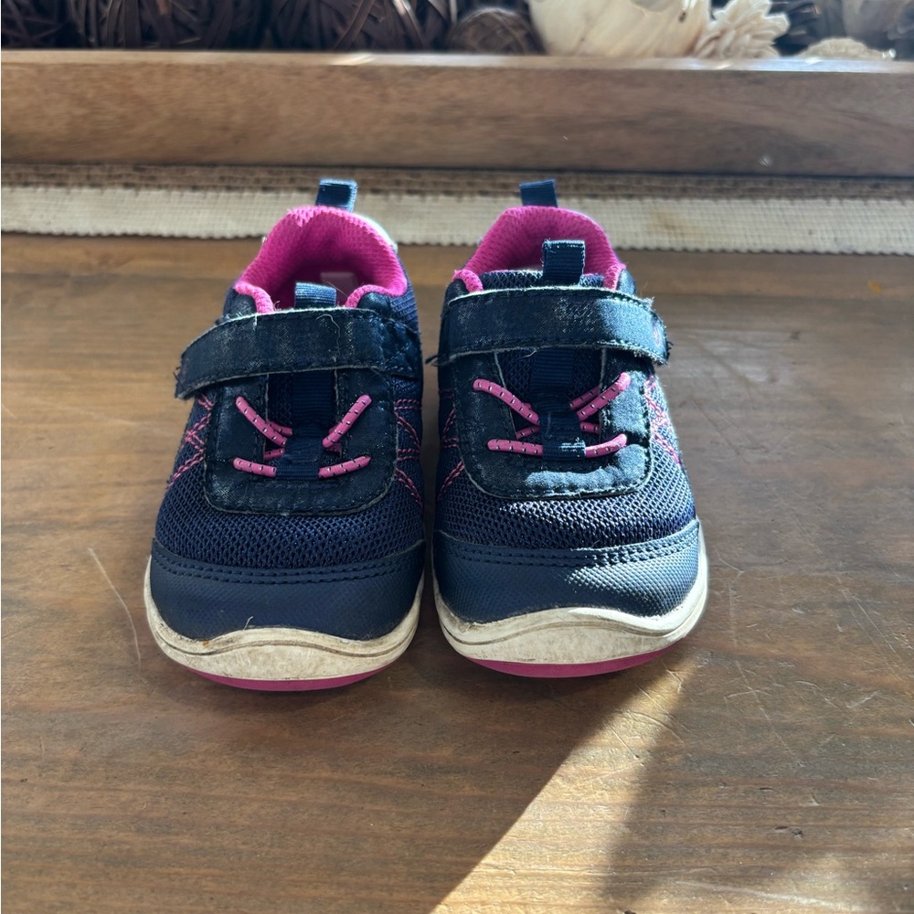 Stride Rite Navy and Pink Kids Sneakers